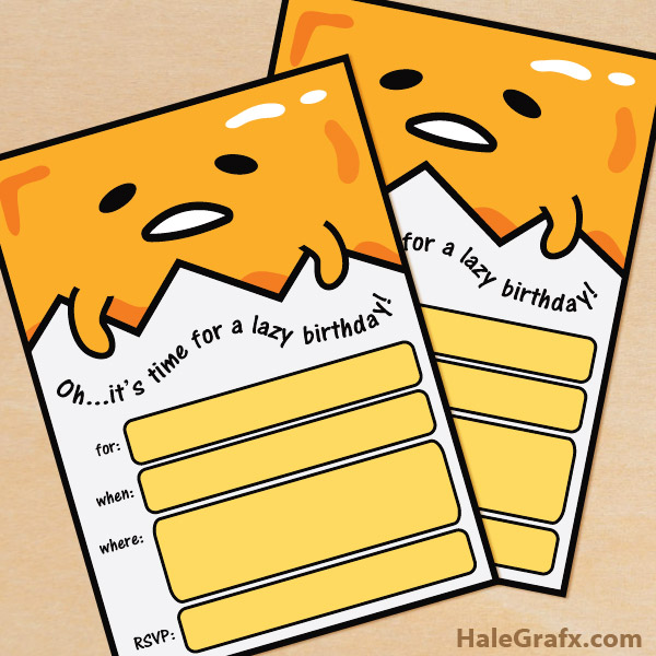 FREE Printable Gudetama Movie Birthday Invitation FREE Printable Gudetama Movie Birthday Invitation