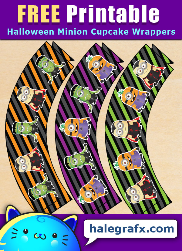 FREE Printable Halloween Minions Cupcake Wrappers FREE Printable Halloween Minions Cupcake Wrappers