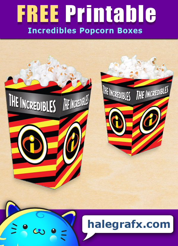 FREE Printable Incredibles Popcorn Box FREE Printable Incredibles Popcorn Box