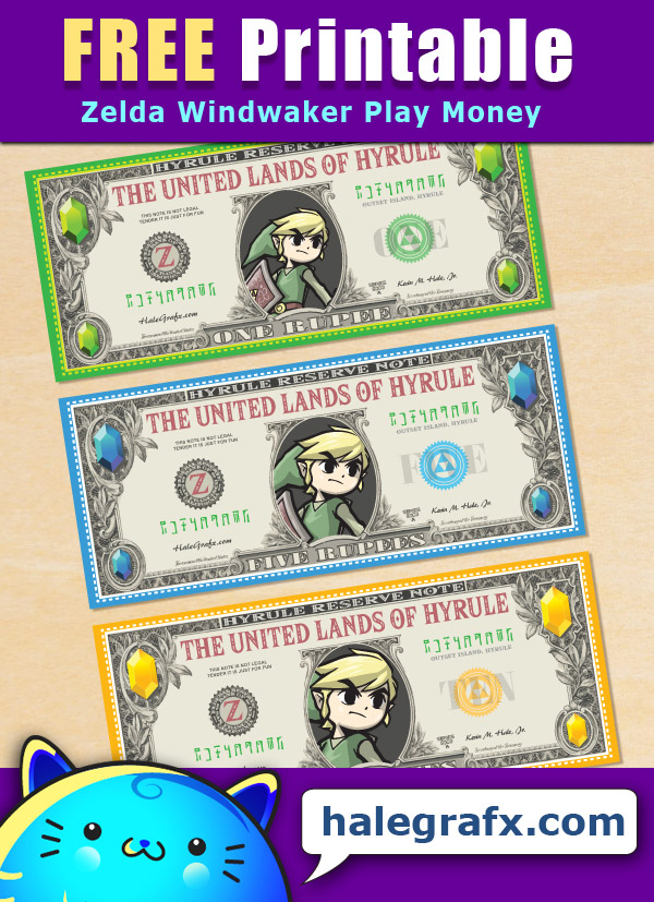 FREE Printable Legend of Zelda Play Money FREE Printable Legend of Zelda Play Money