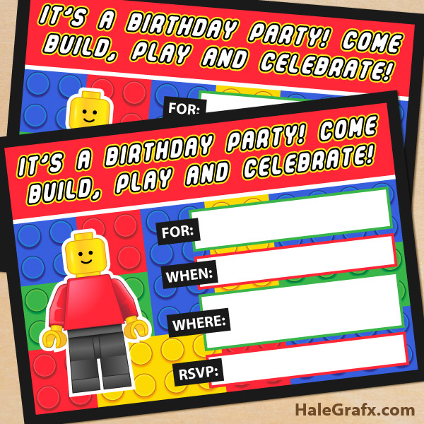 FREE Printable LEGO Building Blocks Birthday Invitation FREE Printable LEGO Building Blocks Birthday Invitation