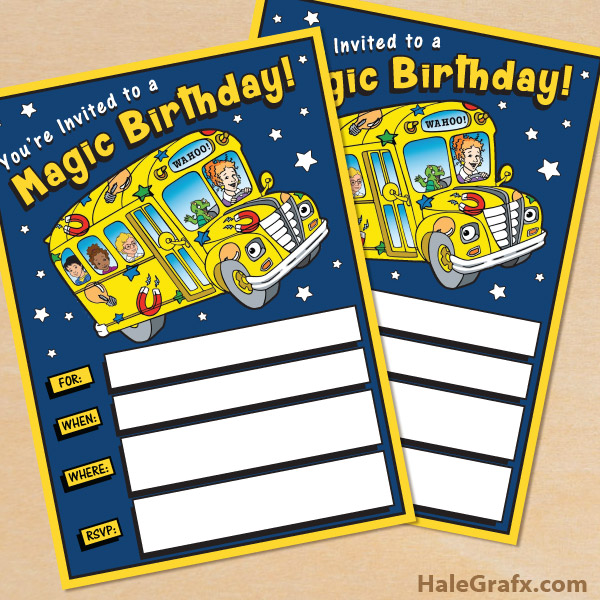 FREE Printable Magic School Bus Birthday Invitation FREE Printable Magic School Bus Birthday Invitation