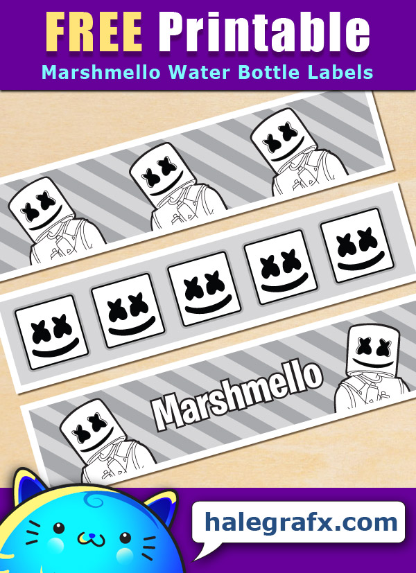 Free Printable Marshmello Themed Water Bottle Labels Free Printable Marshmello Themed Water Bottle Labels