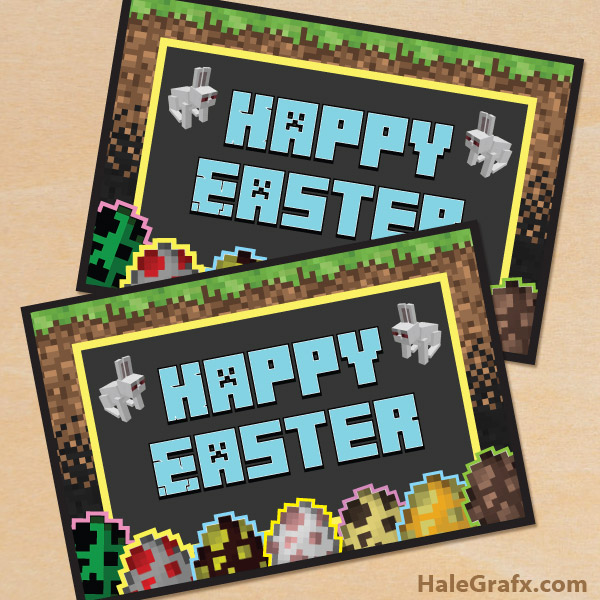 FREE Printable Minecraft Easter Greeting Card FREE Printable Minecraft Easter Greeting Card
