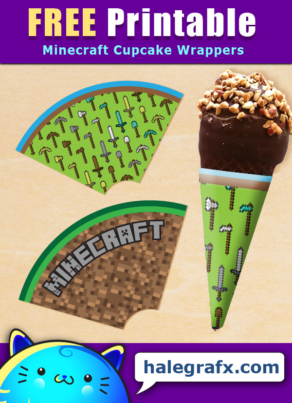 FREE Printable Minecraft Ice Cream Cone Wrappers FREE Printable Minecraft Ice Cream Cone Wrappers