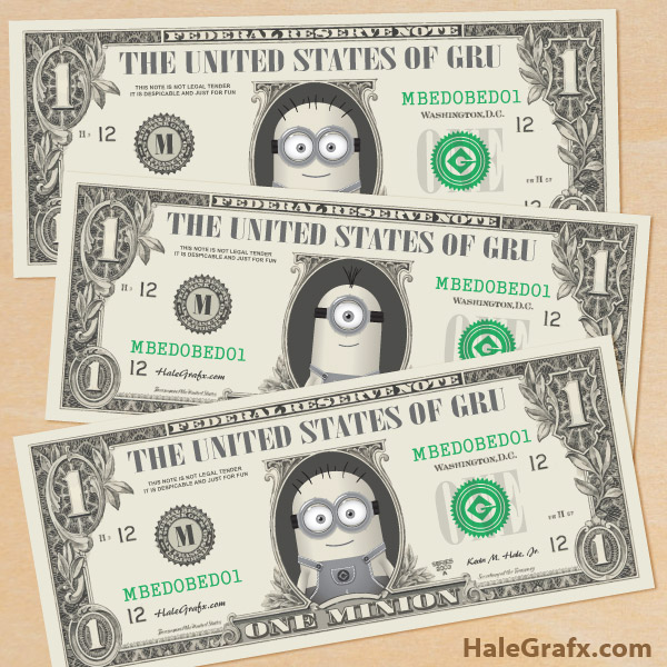 FREE Printable Despicable Me Minion Play Money FREE Printable Despicable Me Minion Play Money
