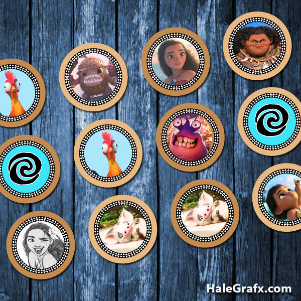FREE Printable Moana Cupcake Toppers FREE Printable Moana Cupcake Toppers