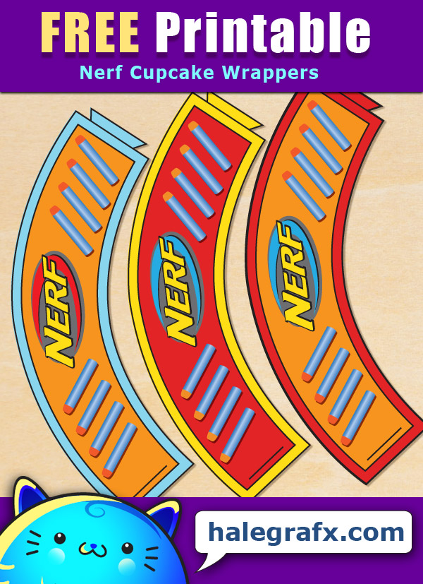 FREE Printable Nerf Cupcake Wrappers FREE Printable Nerf Cupcake Wrappers