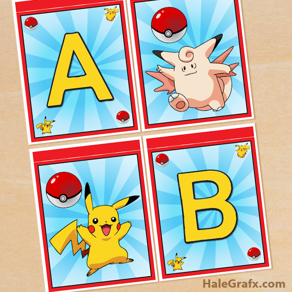 FREE Printable Pokémon Alphabet Banner Pack FREE Printable Pokémon Alphabet Banner Pack