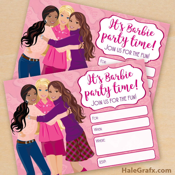 FREE Printable Barbie Birthday Party Invitation FREE Printable Barbie Birthday Party Invitation