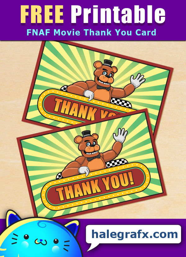 FREE Printable Five Nights at Freddy's Movie Thank You Card FREE Printable Five Nights at Freddy's Movie Thank You Card