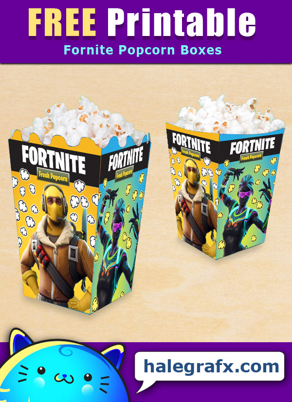 FREE Printable Fortnite Popcorn Box FREE Printable Fortnite Popcorn Box