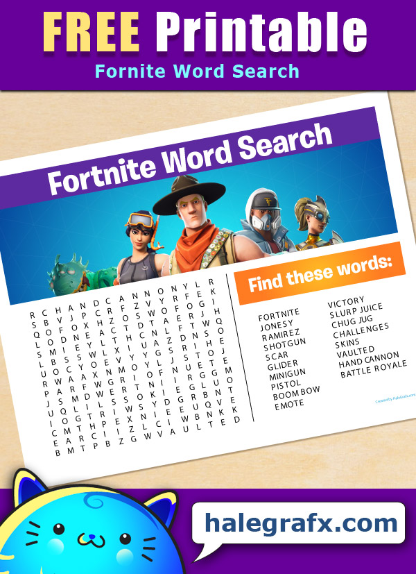 FREE Printable Fortnite Word Search FREE Printable Fortnite Word Search