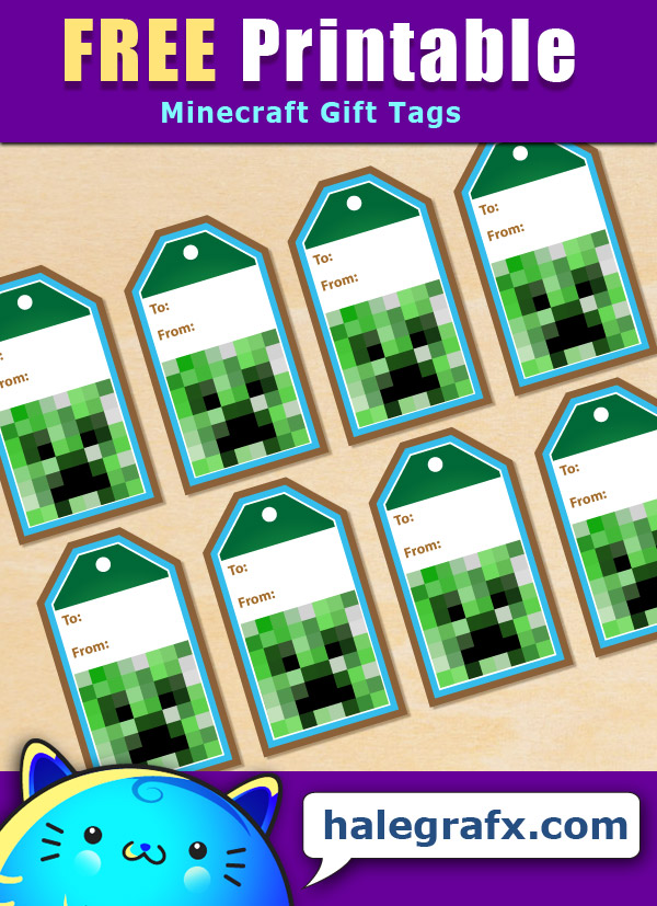 FREE Printable Christmas Minecraft Gift Tags FREE Printable Christmas Minecraft Gift Tags