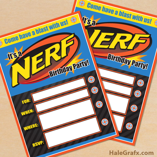 FREE Printable Nerf Birthday Invitation FREE Printable Nerf Birthday Invitation