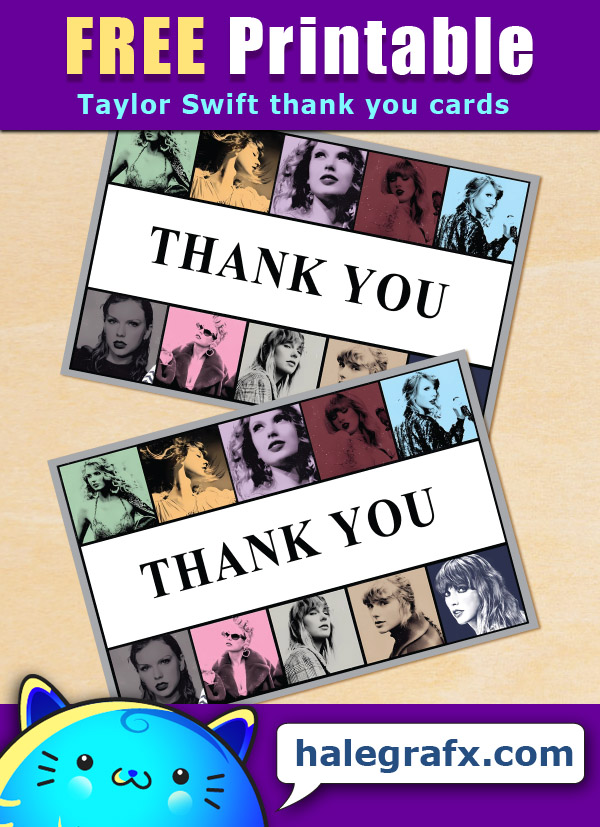 FREE Printable Taylor Swift Thank You Card FREE Printable Taylor Swift Thank You Card