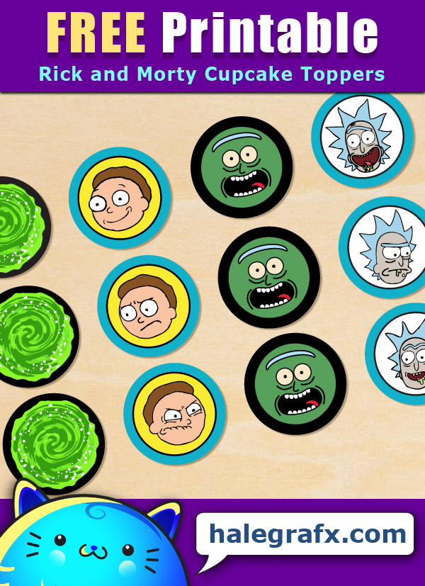 FREE Printable Rick and Morty Cupcake Toppers FREE Printable Rick and Morty Cupcake Toppers