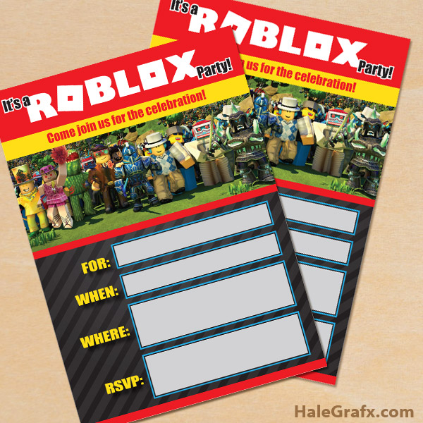 FREE Printable Roblox Party Invitation FREE Printable Roblox Party Invitation