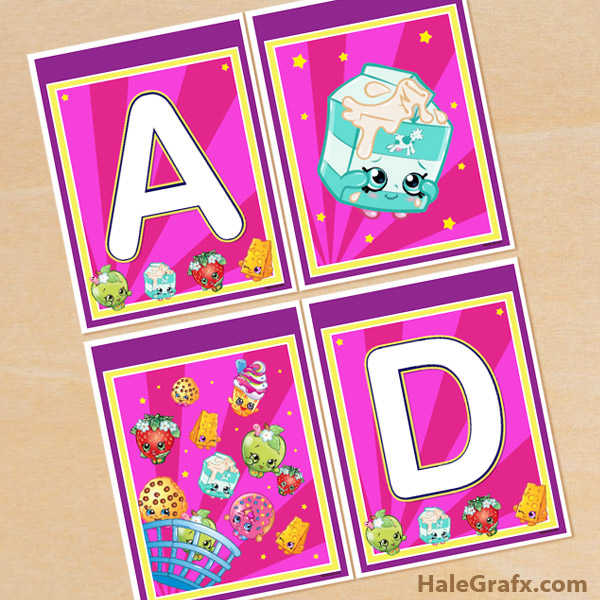 FREE Printable Shopkins Alphabet Banner Pack FREE Printable Shopkins Alphabet Banner Pack