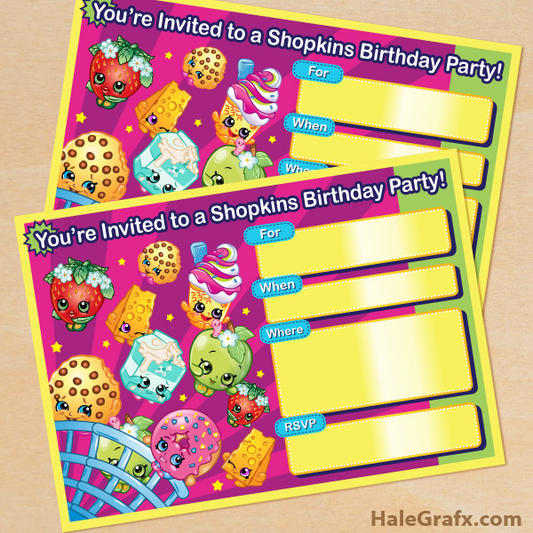 FREE Printable Shopkins Birthday Invitation FREE Printable Shopkins Birthday Invitation