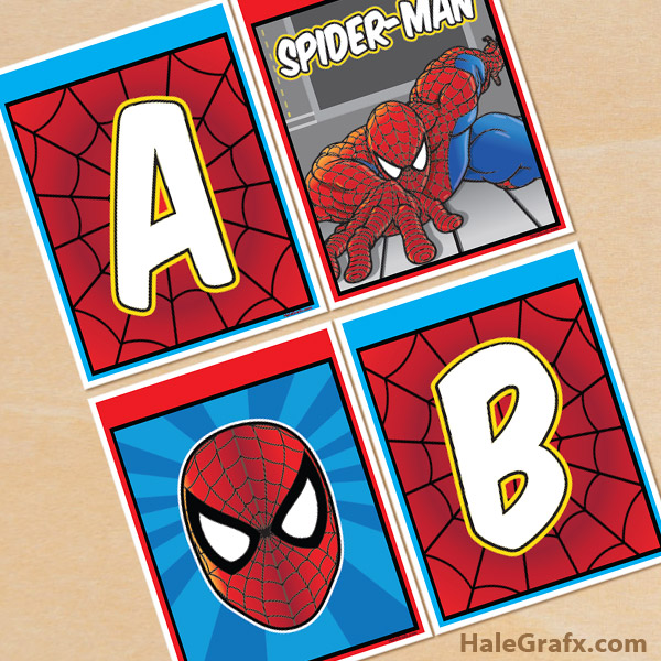 FREE Printable Spider-man Alphabet Banner Pack FREE Printable Spider-man Alphabet Banner Pack