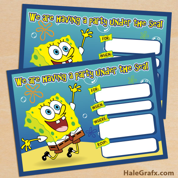 FREE Printable Spongebob Birthday Invitation FREE Printable Spongebob Birthday Invitation