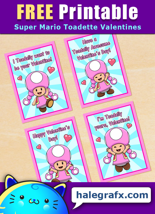 FREE Printable Super Mario Toadette Valentines FREE Printable Super Mario Toadette Valentines