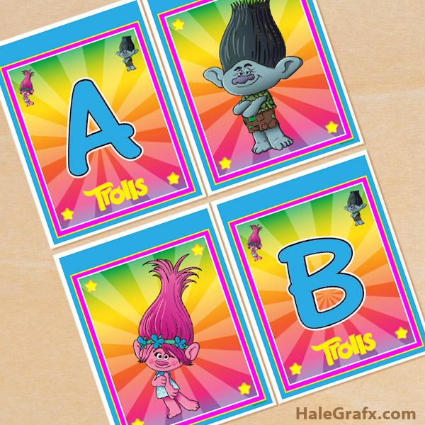 FREE Printable Trolls Birthday Alphabet Banner Pack FREE Printable Trolls Birthday Alphabet Banner Pack