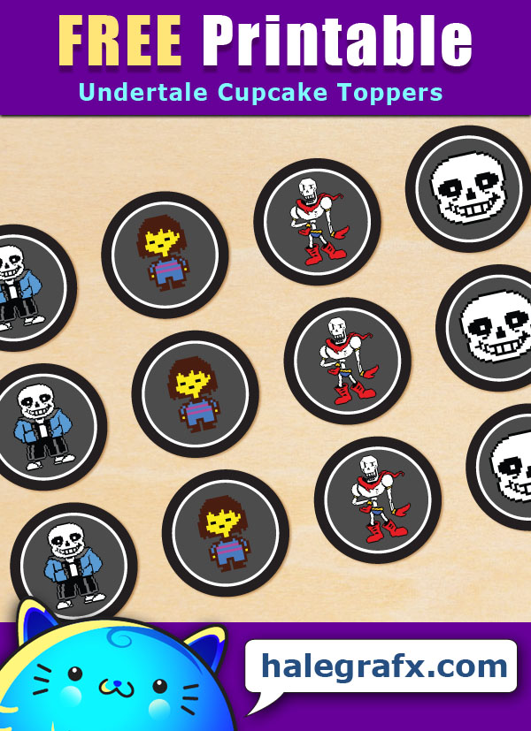 FREE Printable Undertale Cupcake Toppers FREE Printable Undertale Cupcake Toppers