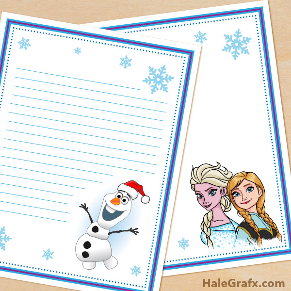 FREE Printable Frozen themed Stationary FREE Printable Frozen themed Stationary