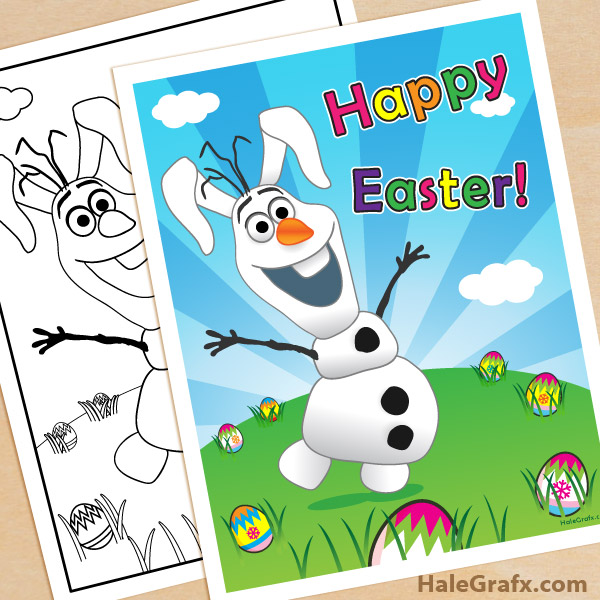 FREE Printable Frozen Olaf Easter poster and Coloring Page FREE Printable Frozen Olaf Easter poster and Coloring Page