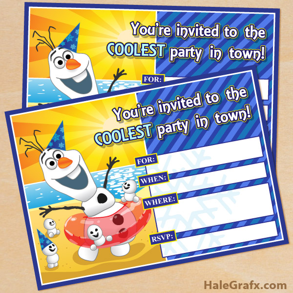 FREE Printable Frozen Olaf Birthday Party Invitations FREE Printable Frozen Olaf Birthday Party Invitations