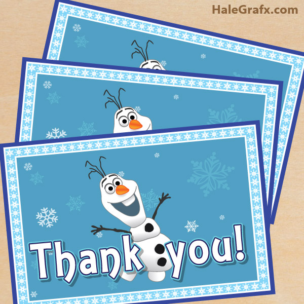 FREE Printable Frozen Thank You Card with Olaf FREE Printable Frozen Thank You Card with Olaf