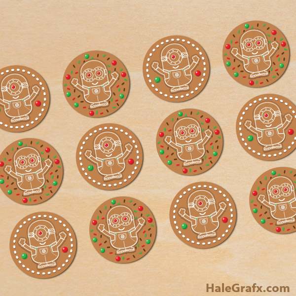 FREE Printable Christmas Gingerbread Minion Cupcake Toppers FREE Printable Christmas Gingerbread Minion Cupcake Toppers