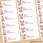 FREE Printable Girl Minions Address Labels