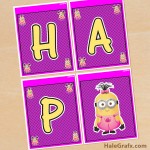 FREE Printable Despicable Me Girl Minions Birthday Banner FREE Printable Despicable Me Girl Minions Birthday Banner