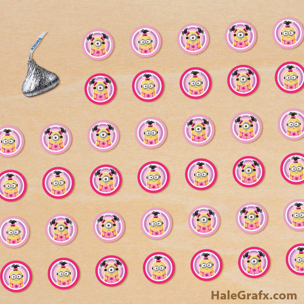 FREE Printable Girl Minion Hershey’s Kisses Stickers FREE Printable Girl Minion Hershey’s Kisses Stickers