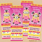 FREE Printable Despicable Me Girl Minion Ticket Invitations