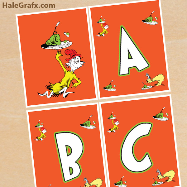 FREE Printable Green Eggs & Ham Alphabet Banner Pack FREE Printable Green Eggs & Ham Alphabet Banner Pack