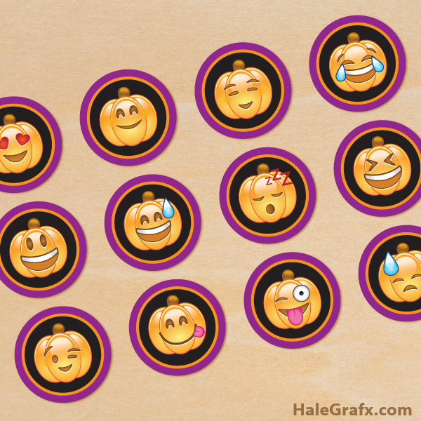 FREE Printable Halloween Emoji Cupcake Toppers FREE Printable Halloween Emoji Cupcake Toppers