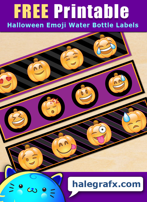 Free Printable Halloween Emoji Themed Water Bottle Labels Free Printable Halloween Emoji Themed Water Bottle Labels