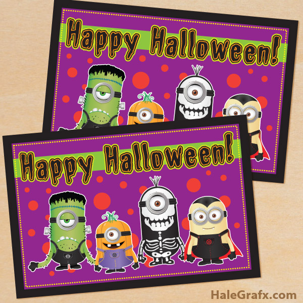 FREE Printable Minion Halloween Card FREE Printable Minion Halloween Card
