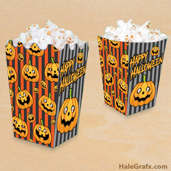 FREE Printable Halloween Jack-o-lantern Popcorn Box FREE Printable Halloween Jack-o-lantern Popcorn Box
