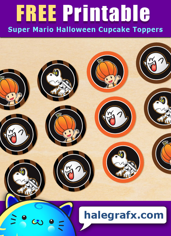 FREE Printable Halloween Super Mario Cupcake Toppers FREE Printable Halloween Super Mario Cupcake Toppers