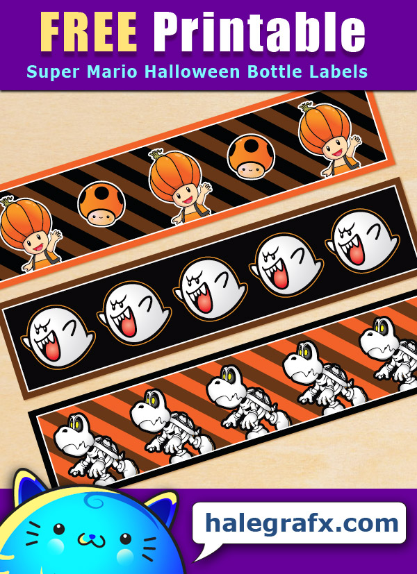 Free Printable Halloween Super Mario Water Bottle Labels Free Printable Halloween Super Mario Water Bottle Labels