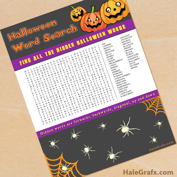 FREE Printable Halloween Word Search FREE Printable Halloween Word Search