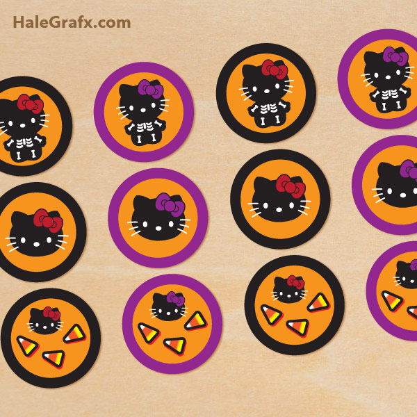 FREE Printable Halloween Hello Kitty Cupcake Toppers FREE Printable Halloween Hello Kitty Cupcake Toppers