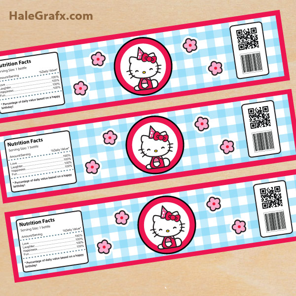 FREE Pink Printable Hello Kitty Water Bottle Labels FREE Pink Printable Hello Kitty Water Bottle Labels