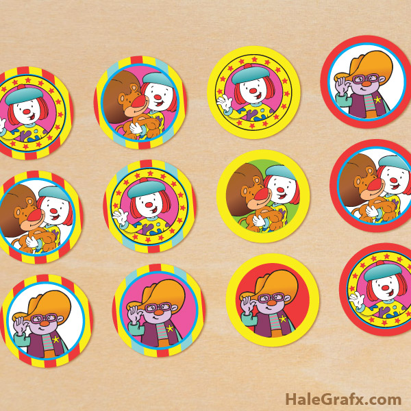 FREE Printable JoJo's Circus Clown Cupcake Toppers FREE Printable JoJo's Circus Clown Cupcake Toppers