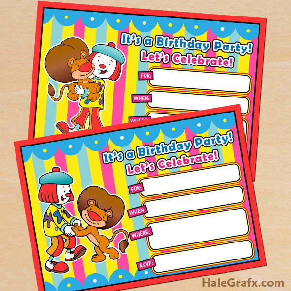 FREE Printable JoJo's Circus Birthday Invitation FREE Printable JoJo's Circus Birthday Invitation